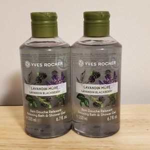 2X YVES ROCHER Lavandin Blackberry Body Wash 200ml NEW